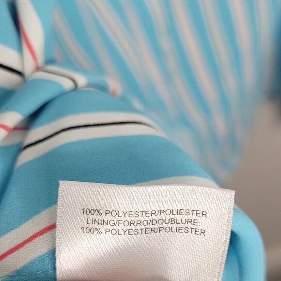 Ann Klein blue white striped preppy plus size summer trapeze short dress size 2x - Picture 6 of 8